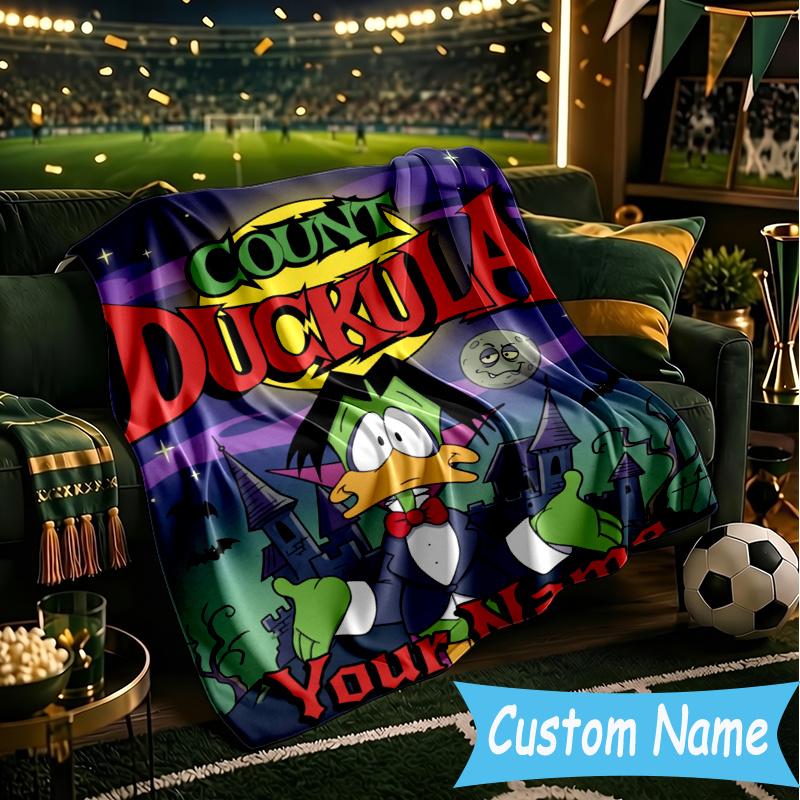 Individuell personalisierte Decke Graf Count Duckula Weiche Überwurfdecke, Geeignet für Familie und Freunde, Sofadecke, Heimdekoration Weihnachtsgeschenk