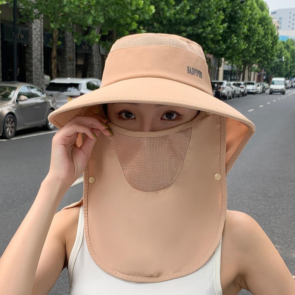 Neckline Mask Women Sun Hat Sun Protection Sunscreen Bucket Hat Fashion Cover Face Cap  Climbing