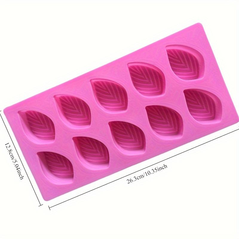 10-Cavity Leaf Shape Silicone Mold Handmade Soaps Chocolate Candy Baking Mold Fondant Molds Cake Decor Moulds