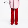 MO&Co. 2024 Spring High-Waist Velvet Straight-Leg Pants