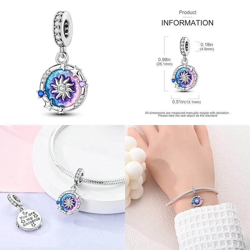 925 Silber Glühwürmchen Libelle Eule Anhänger Kleeblatt Herz Zirkon Farbperle für Original Armband Anhänger Schmuck