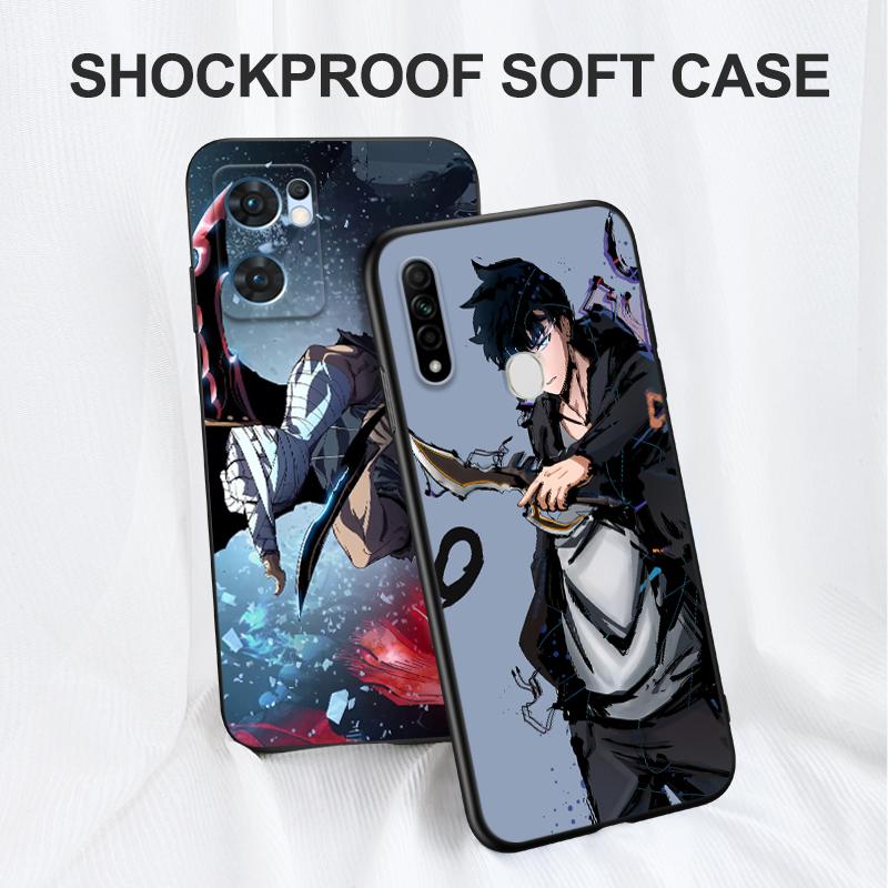 Carcasă neagră TPU pentru OPPO Reno 7 7Z 8 Lite 4G 5G PRO F11 F17 F15 F19 F19S F21 solo leveling Sung-Jin-Woo