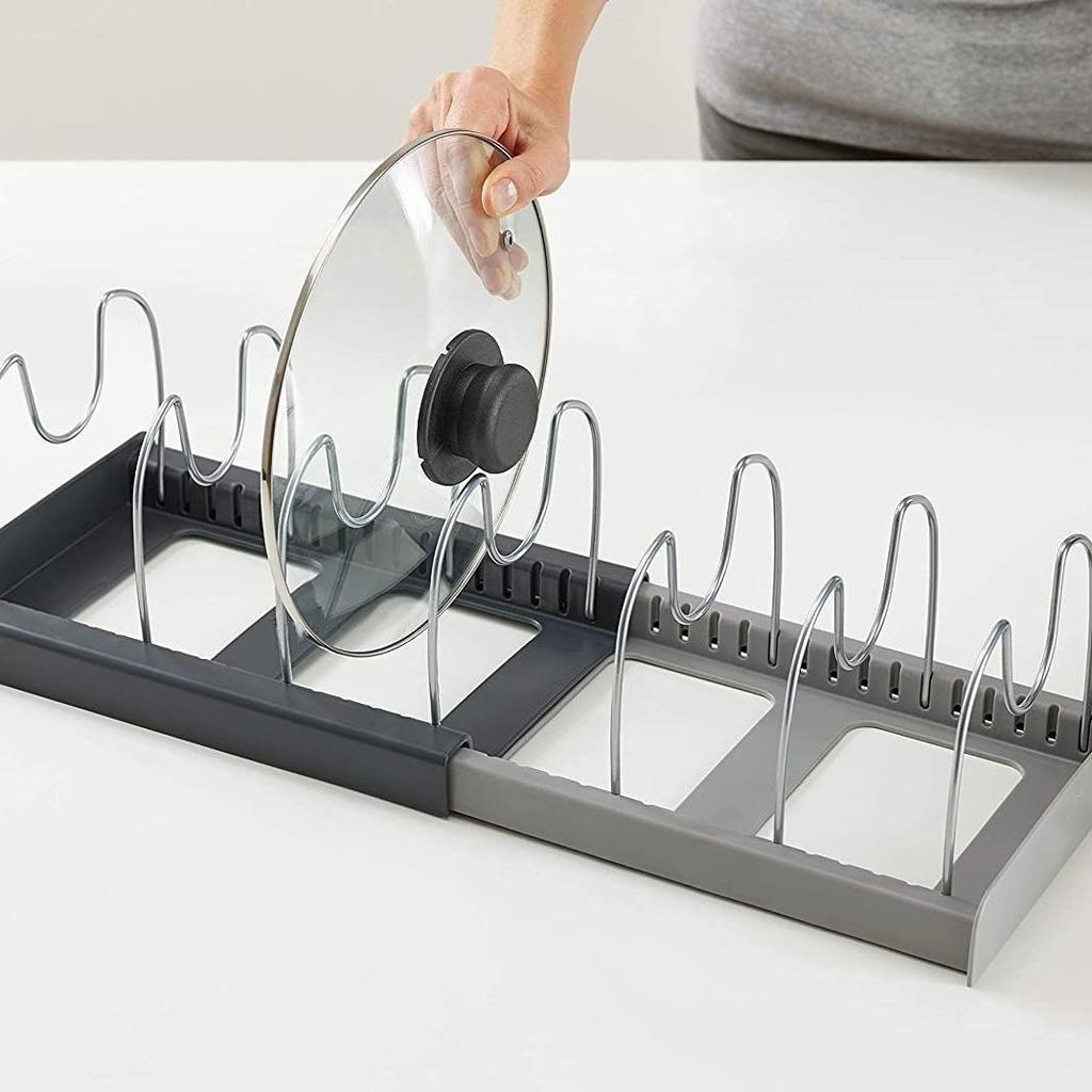 Retractable Stainless Steel Kitchen Organizer: Multifunctional Pot Lid & Cutting Board Rack