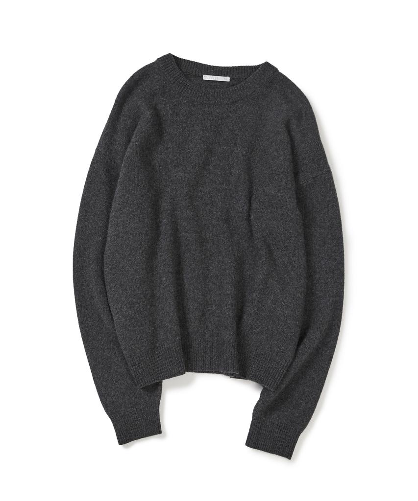 WEST GRAND BOULEVARD Semi-Over Wool Blended Knit Charcoal