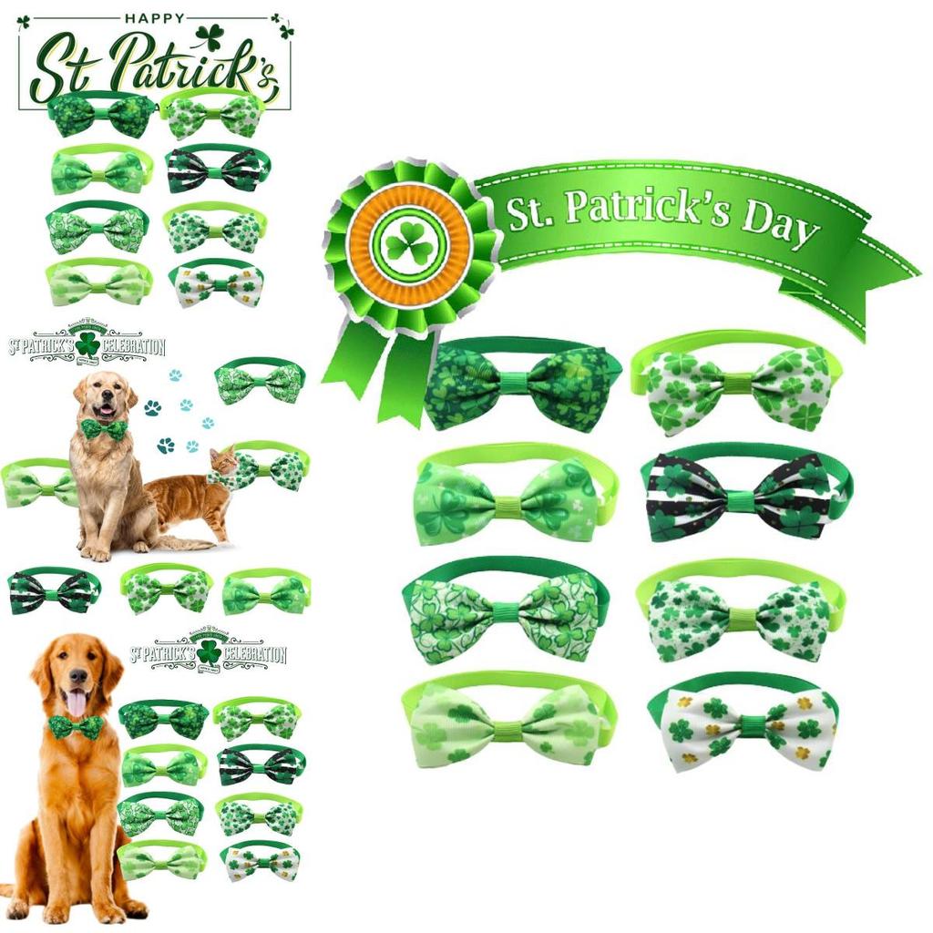 Lucky Green Check Collar Pet Accessory For St.paddys Day