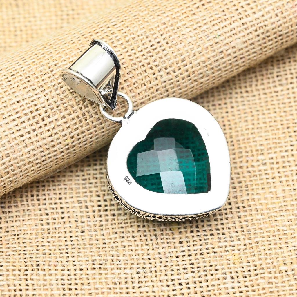 Dazzling Indicolite Gemstone Handmade 925 Solid Sterling Silver Pendant Jewelry For Her