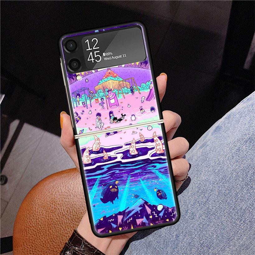 Game O-Omori Cartoon Phone Case For Samsung Z Flip 7 6 5 4 3 Galaxy ZFlip7 ZFlip6 ZFlip5 ZFlip4 ZFlip3 5G Print Cover