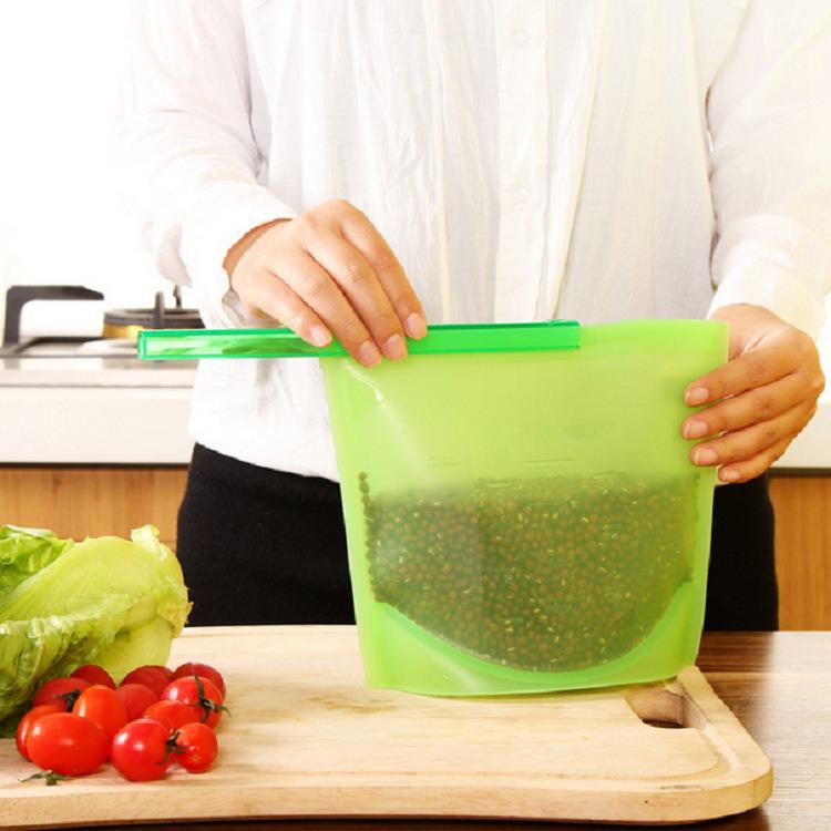 Silicone Food Storage & Portioning Bags - Food-Grade Freezer Bags for Fresh-Keeping Vegetables & Fruits