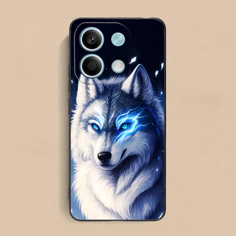 Fashion Wolf Mobile Phone Case for Xiaomi Redmi Note 14 13 12 11 S Pro Plus 4G 5G Colorful Printing Cover Luxury Pretty