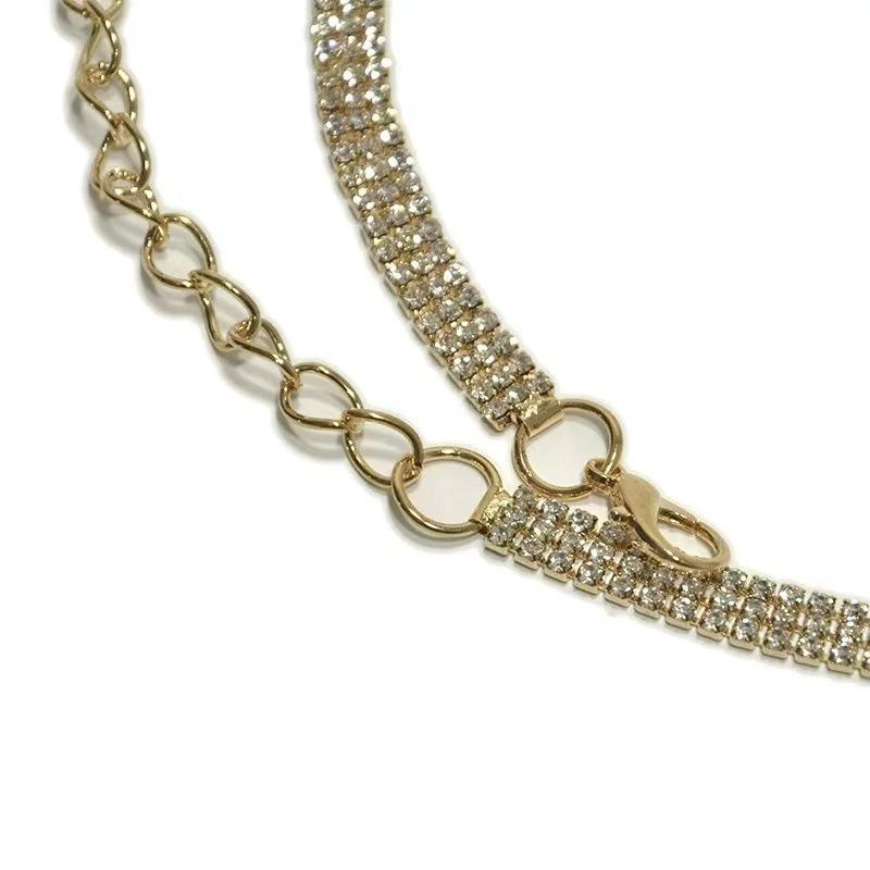 Rhinestone Decor Chain Belt Waist Chain Women Fashion Belt Hip High Waist Gold Silver Metal Chain Pendant Belt Body Jewelry