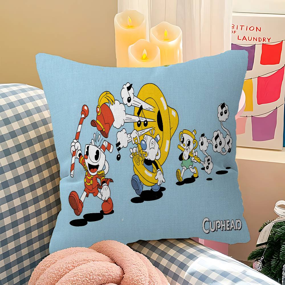 Cartoon Game CCuphead Personalized Pillow Cover Kids Bedroom Wild Party Decor Pillowcase Kid Birthday Shower Gift