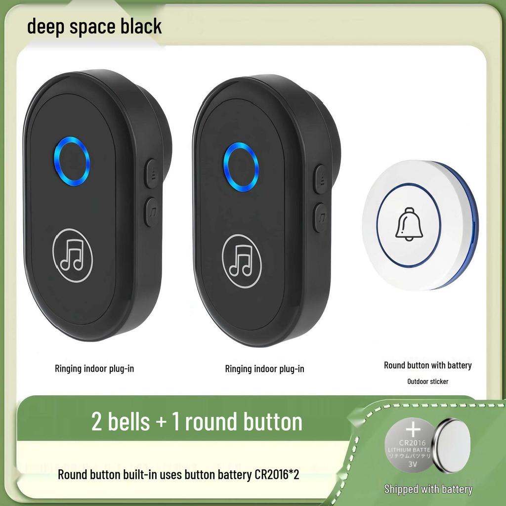 Long-Range Home Wireless Doorbell with Dual Receivers and Remote Control for Seniors