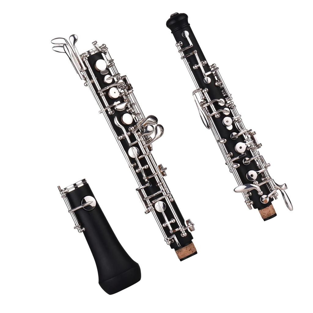 Btuty Professional Oboe C Key Style Pure Gold Plated Keys Oboe Reed Woodwind Instrument with Gloves Leather Case Carry Bag Cleaning Cloth Mini