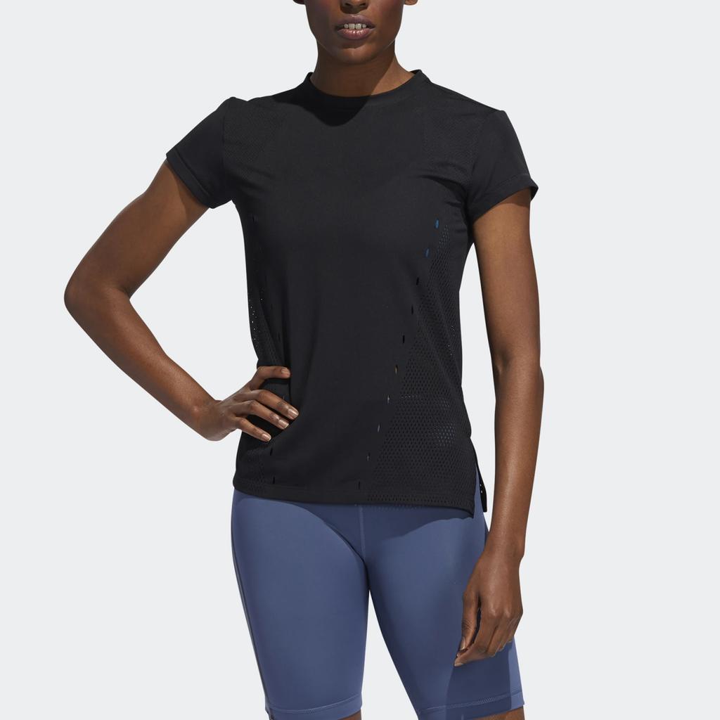 Adidas Engineered Tee Training Running Sports Fitted Crew Neck Short Sleeve T-Shirt Women Tops Black DX7532