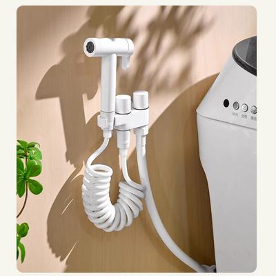 Handheld Bidet Sprayer Set White Brass Spray Gun Shower Handheld Toilet Bidet Faucet Sprayer Shower Nozzle Self Cleaning 811590