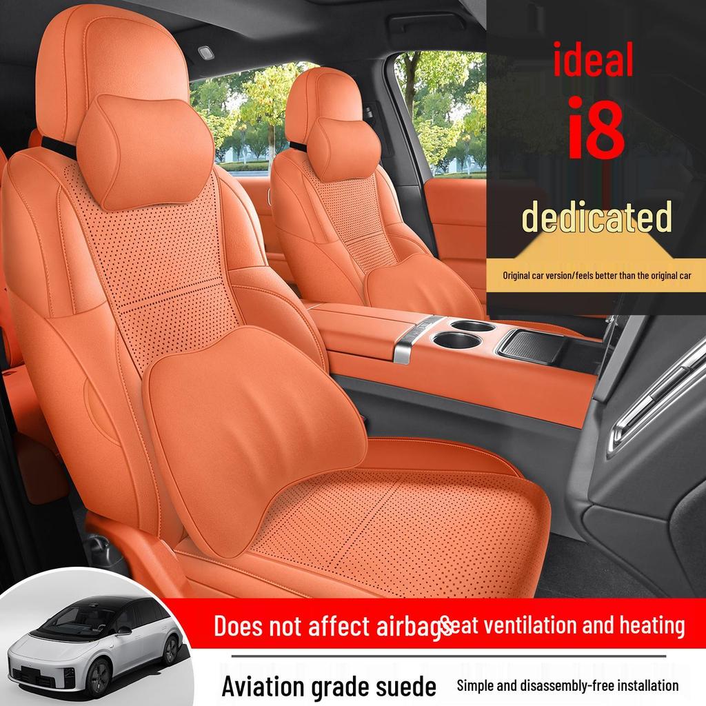 Ideal i8 Suede Saddle Pads: Custom-fit for Six-Seat, Fully Enclosed, Perforated, Breathable Car Seats.