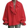 Mens Long Sleeve Lace Up Shirt Cosplay Prince Drama Stage Costume Tops