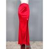 2024 Spring and Summer Smooth Acetate Satin Pure Desire Style Skirt Women's New Arrival High Waist Slit Long Leg Sheath Dress