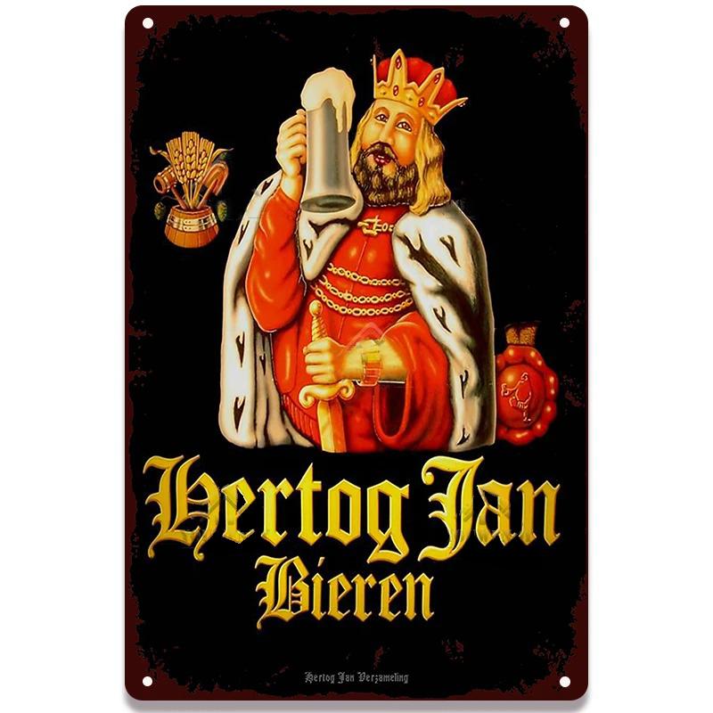 Retro Beer Posters Home Decor Plate Vintage Metal Tin Sign Hertog Jan Metal Plaque Pub Bar Wall Room Decoration