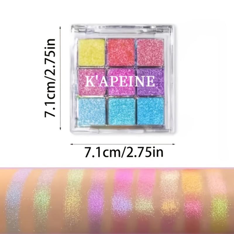 9-Color Chameleon Glitter Eyeshadow Palette Highly Pigmented, Chameleon Eyeshadow, Gradient Color, Waterproof Long-Lasting Shimmer Eyeshadow