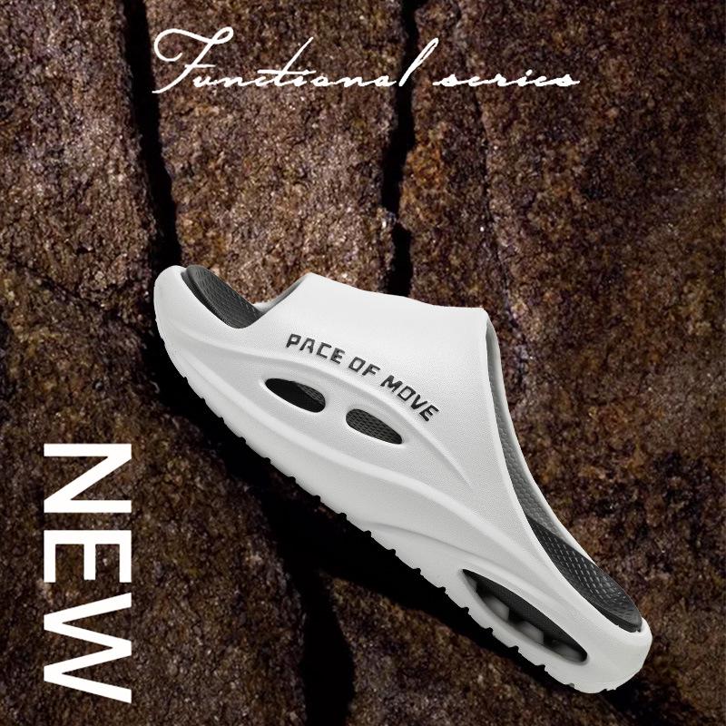 Papuci de vară pentru bărbați, respirabili, de înaltă calitate: Cu talpă groasă, antiderapant, la modă pentru purtare în interior/exterior și pentru cupluri.