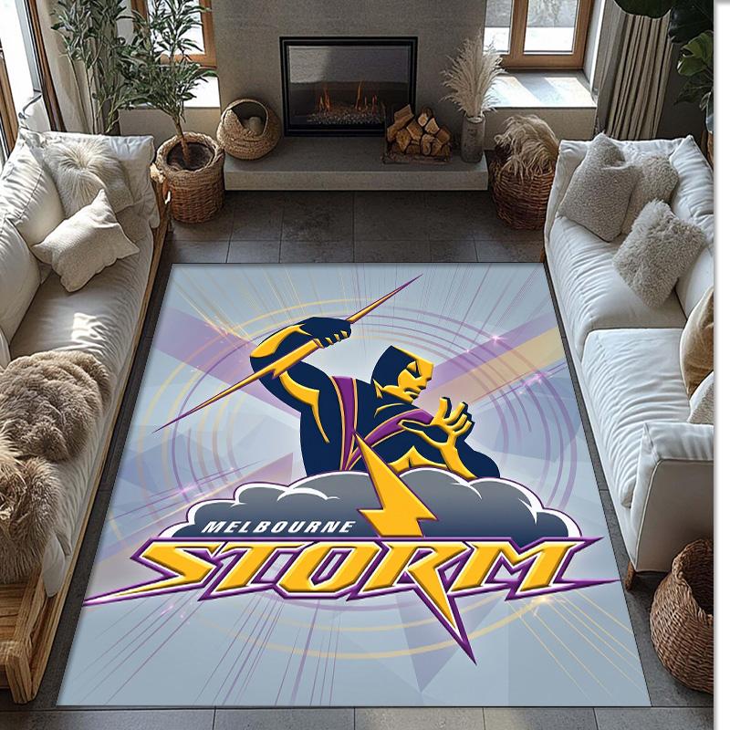 Melbourne Storm Tappeto in Velluto di Cristallo Morbido Anti?Tappetino Antiscivolo Comodo per Casa Soggiorno Camera da Letto Tappeto Decorativo