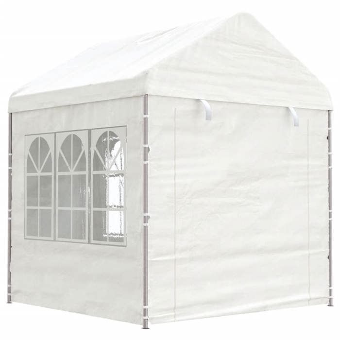 VidaXL Belvédère avec toit blanc 6,69x2,28x2,69 m polyéthylène, tente de fête, chapiteau, abri à auvent, pavillon, tente 3155479