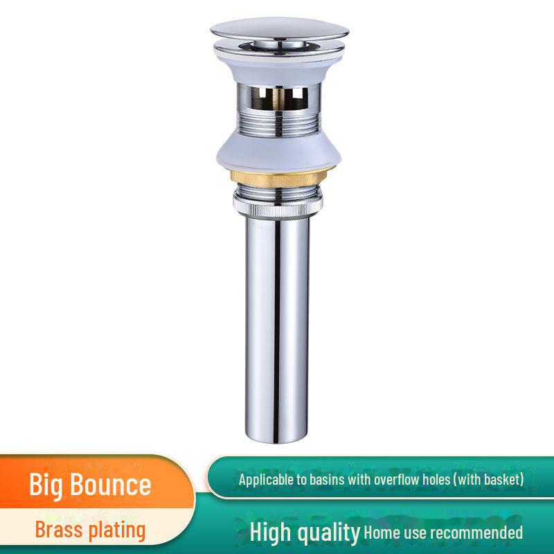 Copper Bounce Drainer for Bathroom Handwashing Basin with Deodorizing Drain Pipe