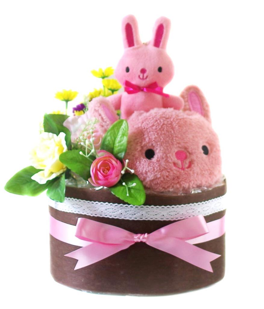 Bunny Diaper Perfect As a Baby Shower Gift Set for Boys and Plush Toy and Popular On One Tier Tape Two-tiered Cake, Girls, Pouch. Amazon. (Pampers