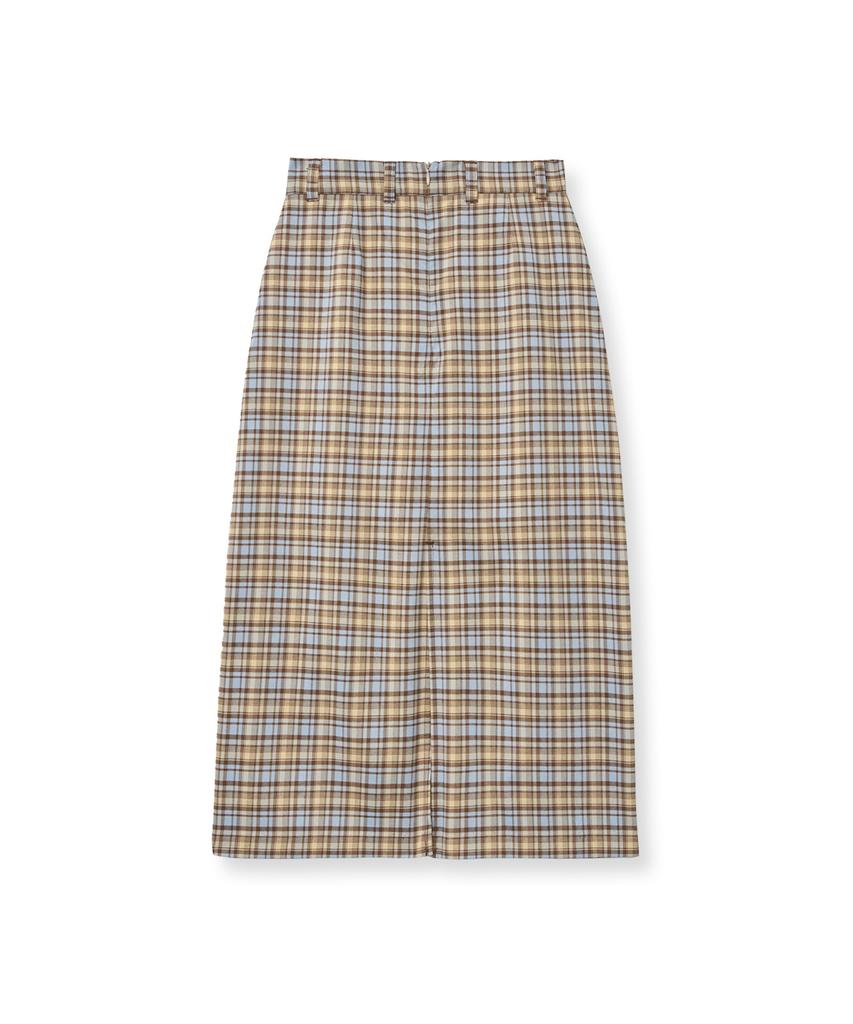 Yale Check Midi Skirt_Brown