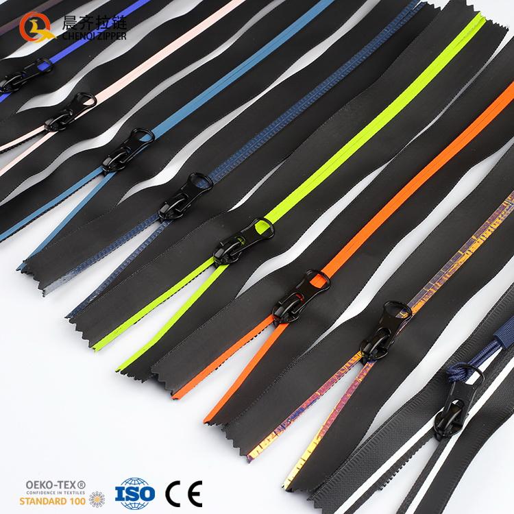 High Quality Zipper Factory Price #5 Waterproof Zipper White PU Tape Open-end Water Resistant Zipper