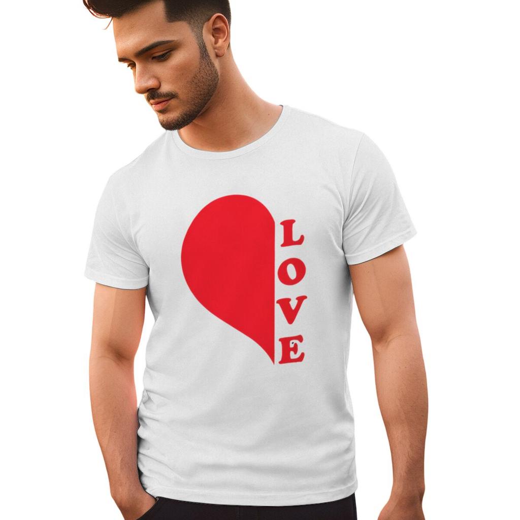 Red Heart Print Couples Graphics Matching Tshirt LOVE Fashion Vintage Women Men Casual Valentines Day Gifts Lovers Tee Shirt