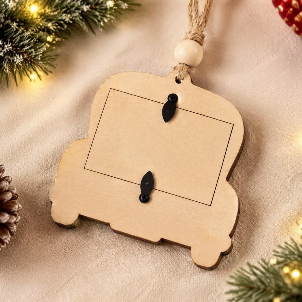 Snowman Christmas Photo Frame Wooden Xmas Tree Hanging Decor Christmas Ornament
