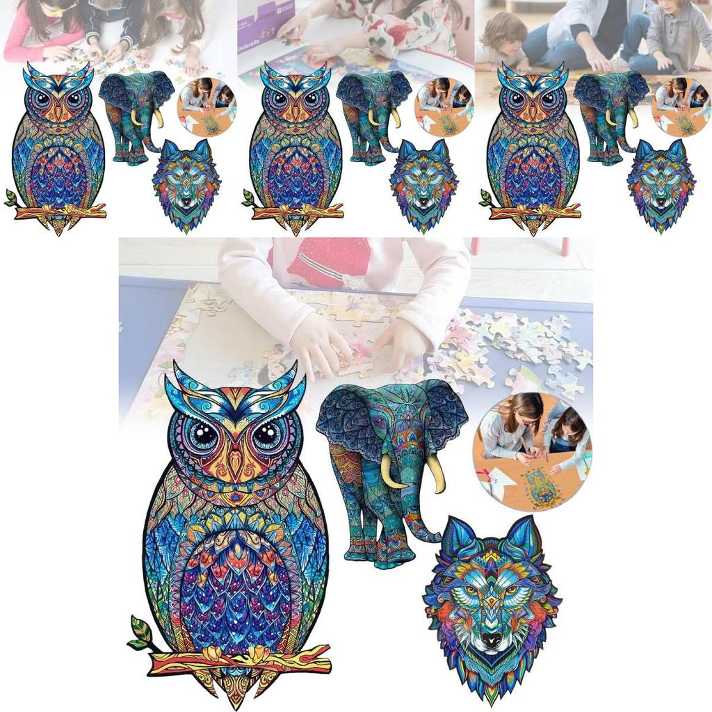 Unique Adult Wooden Puzzle With Intricate Animal Shapes Perfect For Stress Relief