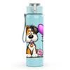 1PC Puppy Dog Pink Heart 750ml Color Plastic Sports Water Bottle Leakproof Flip Straw Lid Suitable for Sports Office Home Use