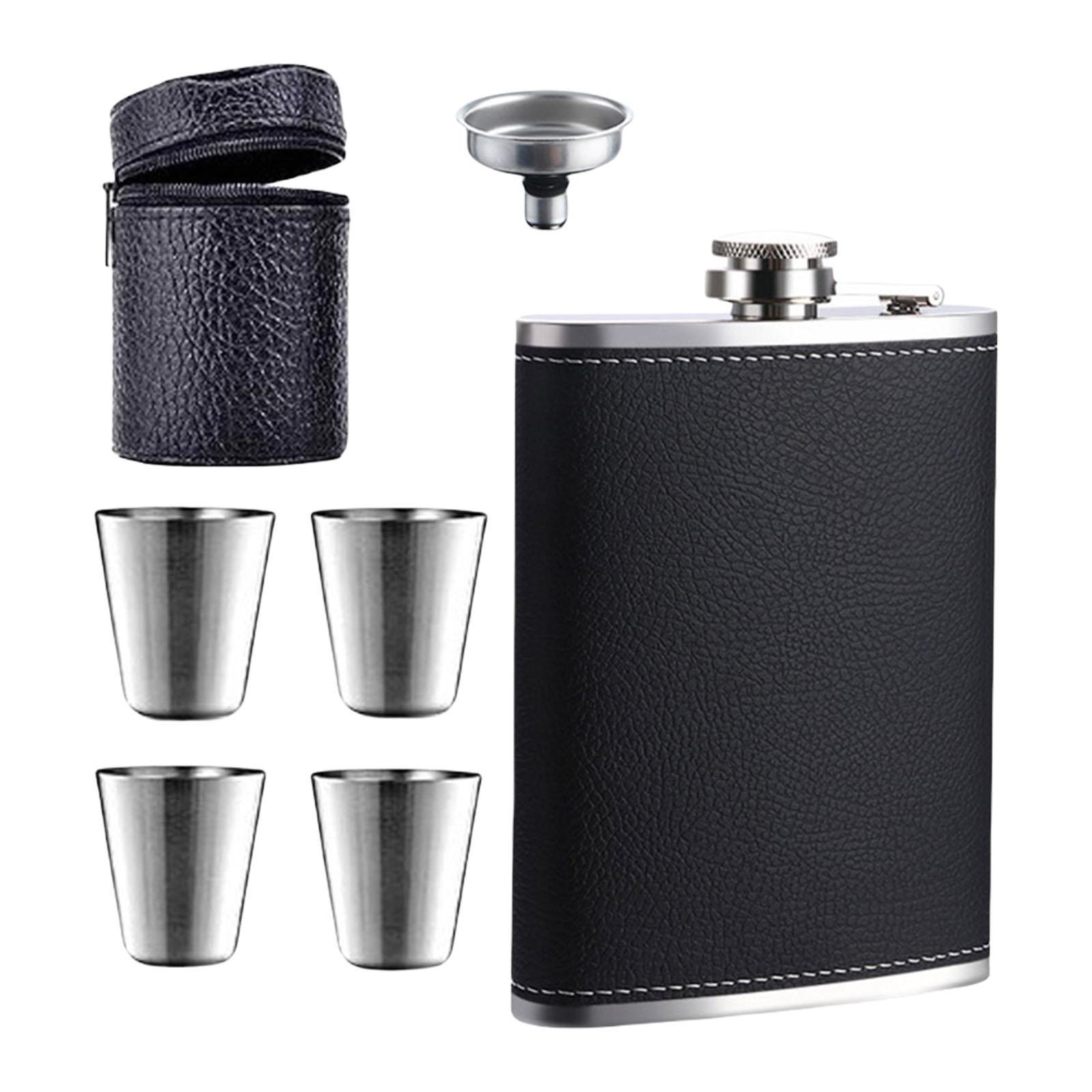 

Квадратная карманная фляга для пива 8 унций из нержавеющей стали, фляги для виски, винные фляги, маленькая бутылка для виски с воронкой и чашкой T1