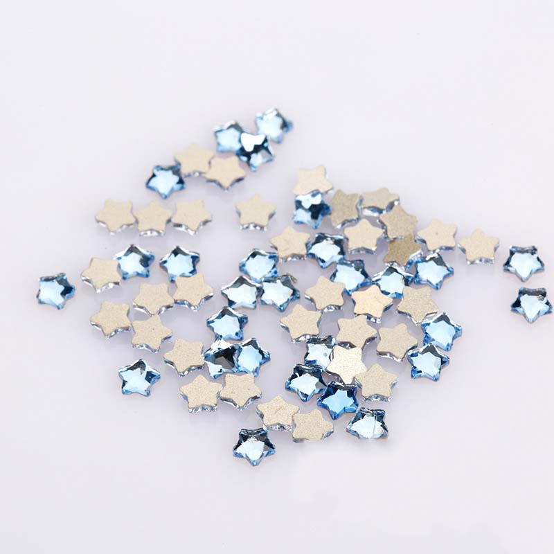 Diy Nail Art Sticker Flat Back Crystal Rhinestones Star Shape Craft Shiny Embellishment Phone Case Decorative Glue-on CZ Diamond