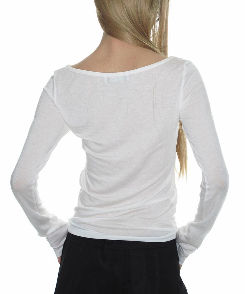 CRANK Basic Henley Neck Top_White