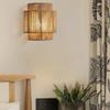 Led Vintage Bamboo Sconce Lamp Hemp Rope Bedroom Bedside Lights Dining Room Living Room Aisle Japanese Rattan Wall Lamp