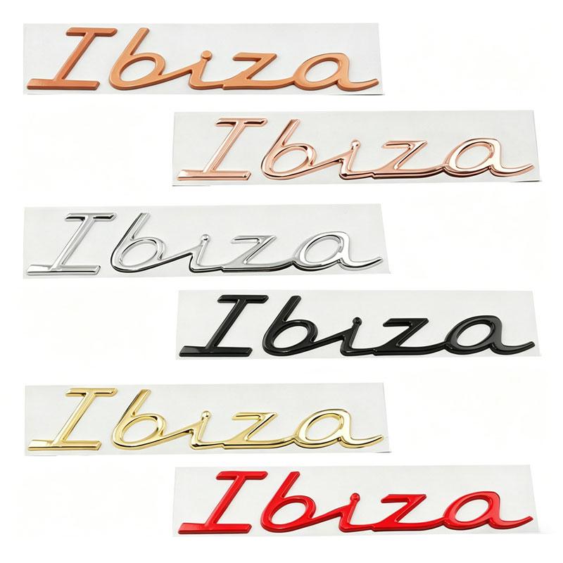3D Metal Ibiza Car Letter Stickers Rear Trunk Emblem Accessories