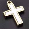 New Mixed Natural Shells Stainless Steel Cross Pendants For Jewelry Making Supplies Summer Charms In Bulk DIY Earrings Bracelets