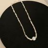 Broken Silver Pearl Necklace High-end Niche Design Girls Birthday Gift Collarbone Chain