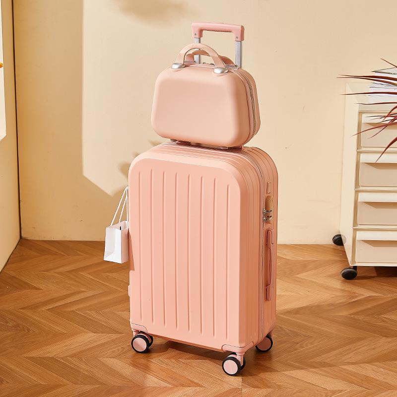 Women’s Durable Leather Trolley Suitcase: New Model, Mother-Child Carry-On with Lock