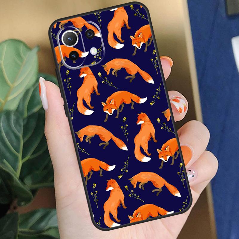 Cartoon-Füchse Tierhülle Für Xiaomi 15 14 Ultra 13T 14T 15T Pro 17 Pro Max POCO X7 Pro X5 X6 F5 F6 F7 F8 Hülle