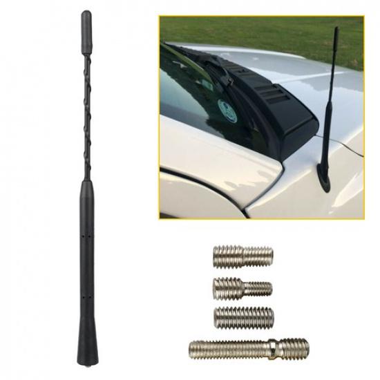 9inches Radio Antenna Roof AM FM Black Screw Antena 1-10Set Universal Truck
