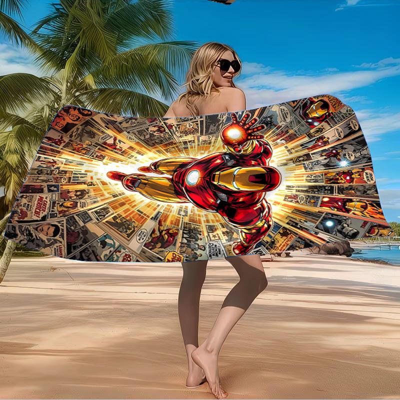 Iron Hero's Rise Beach Towel Microfiber Beach Towel, Lightweight and Quick-Dry, for Summer Travel, Swimming Pool Fan Birthday Gift