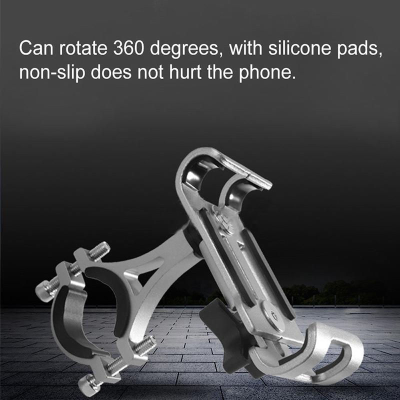 360 Rotate Metal Motorcycle Bicycle Phone Holder Aluminum Alloy Anti-Slip Bracket Support Gps Clip Bike Phone Stand For Iphone