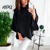 Fashion Women Crossed Poncho High Neck Batwing Coat Cloak Winter Warm Cape