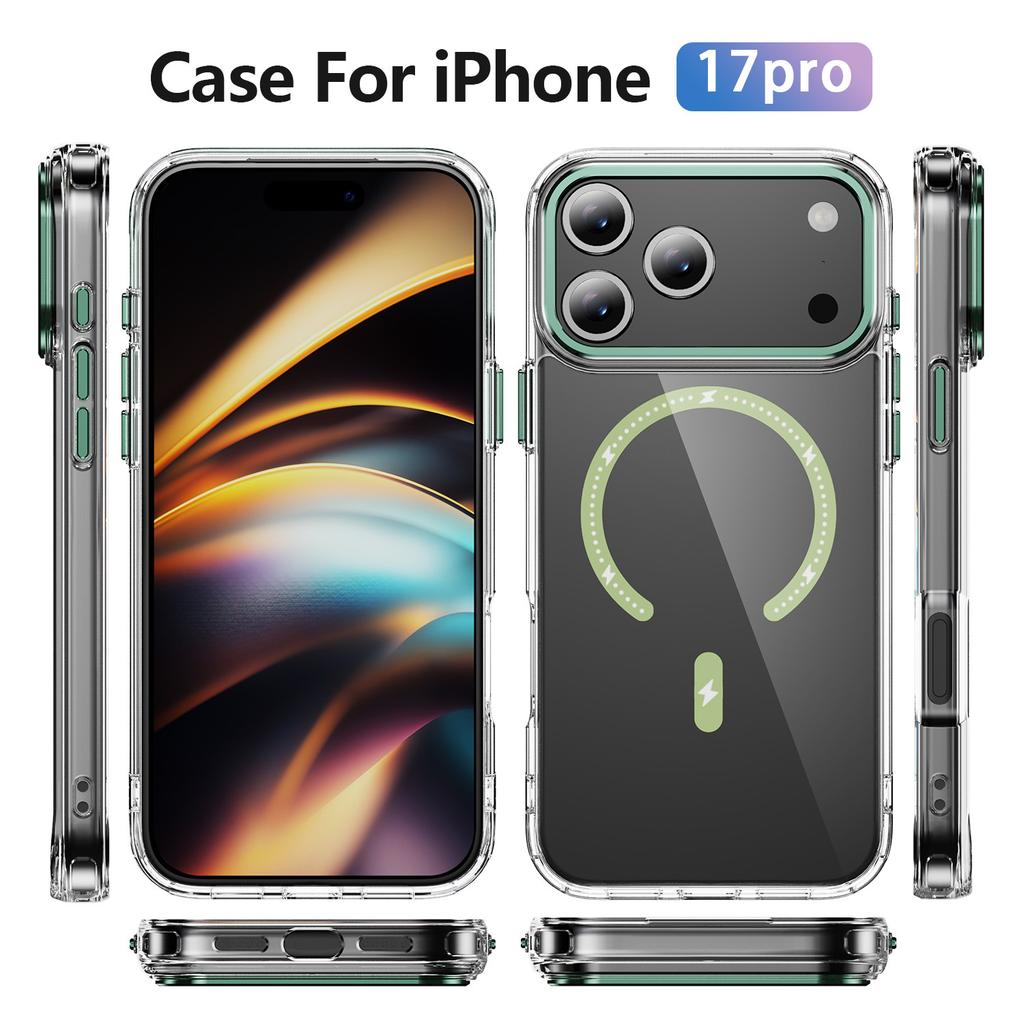 Glitzerndes Pulver Magnetische Handyhülle Einfach Transparent für IPhone 17 Handyhülle für Apple 16 Handyhülle