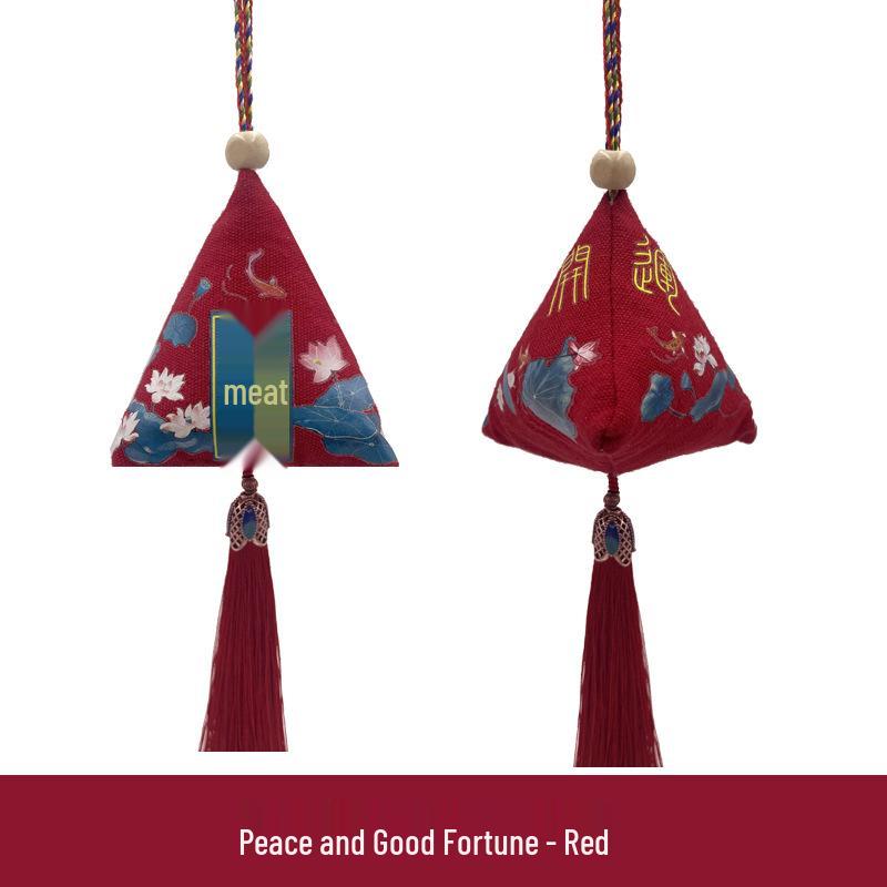 Handmade Zongzi Sachet with Tassel: Mugwort Mosquito Repellent Dragon Boat Festival Gift